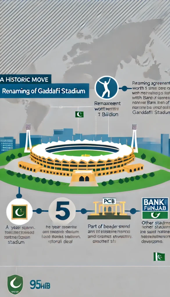 PCB Renames Lahore's Gaddafi Stadium in a Historic Rs. 1 Billion Deal with Bank of Punjab