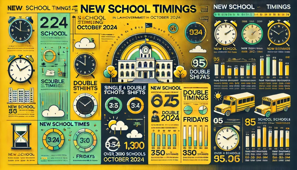 Infographic on Revised School Timings in Lahore: Punjab Government Announces New Winter Schedule for October 2024