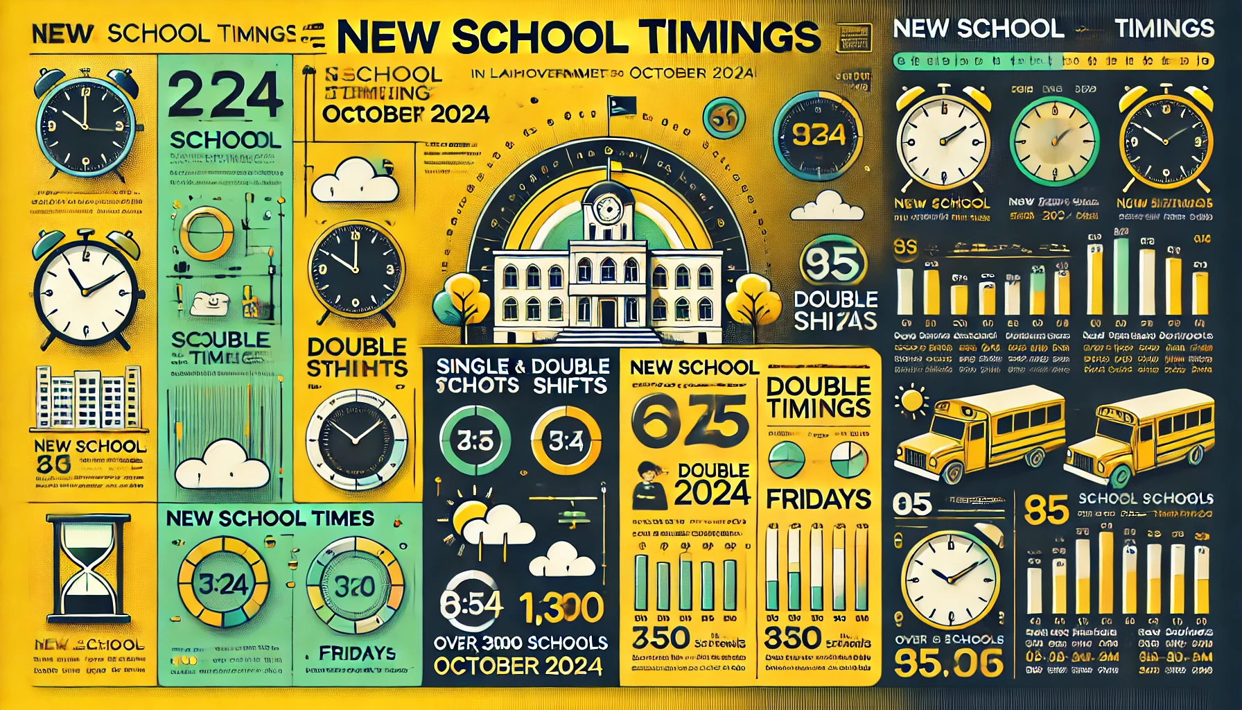 Infographic on Revised School Timings in Lahore: Punjab Government Announces New Winter Schedule for October 2024