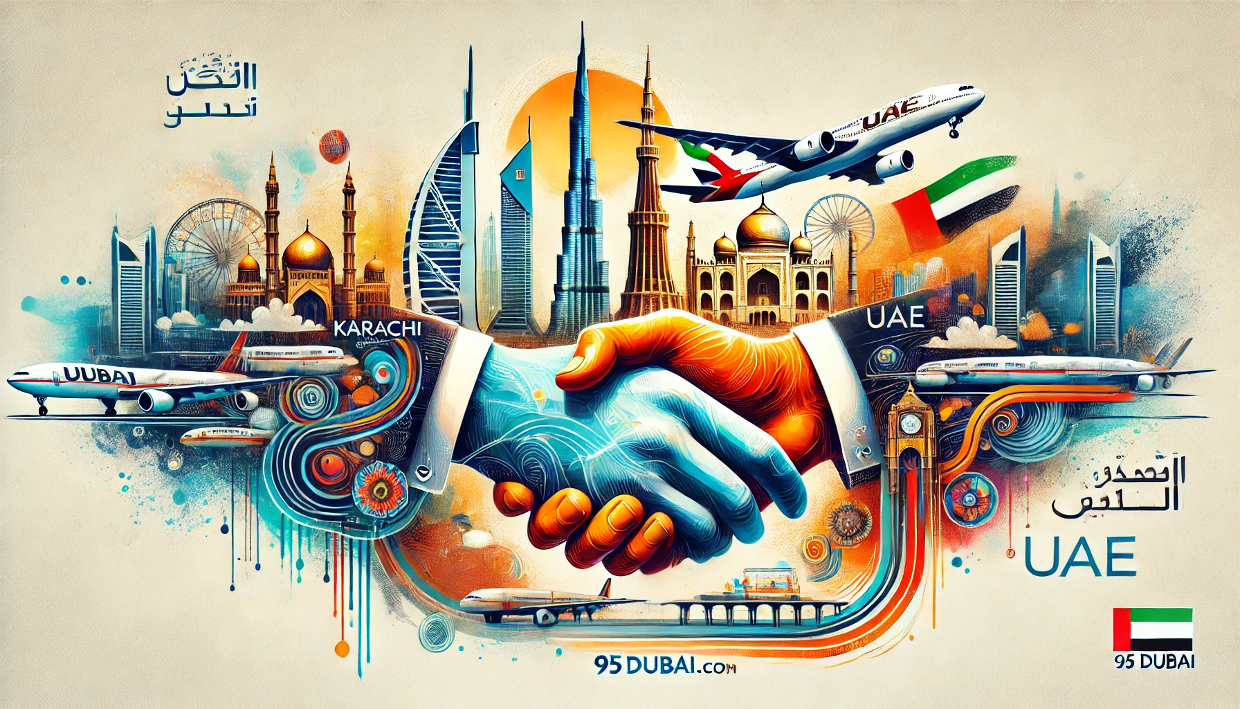 UAE Interest in Outsourcing Karachi and Lahore Airports - Collaborative Partnership Visual | 95dubai.com