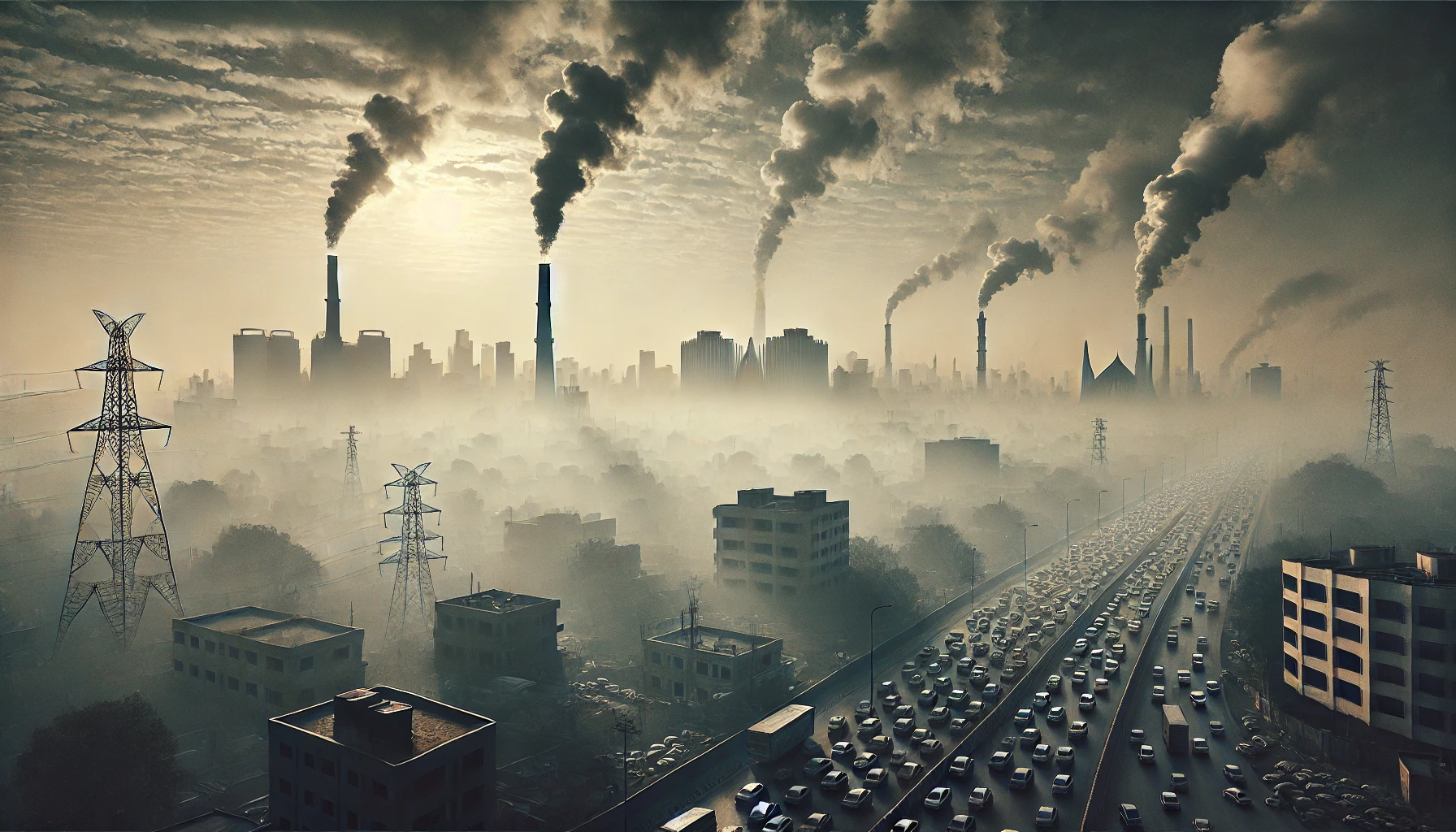 Air Pollution in Lahore: Hazy Skyline Depicting the World's Most Polluted City | 95lahore.com Image